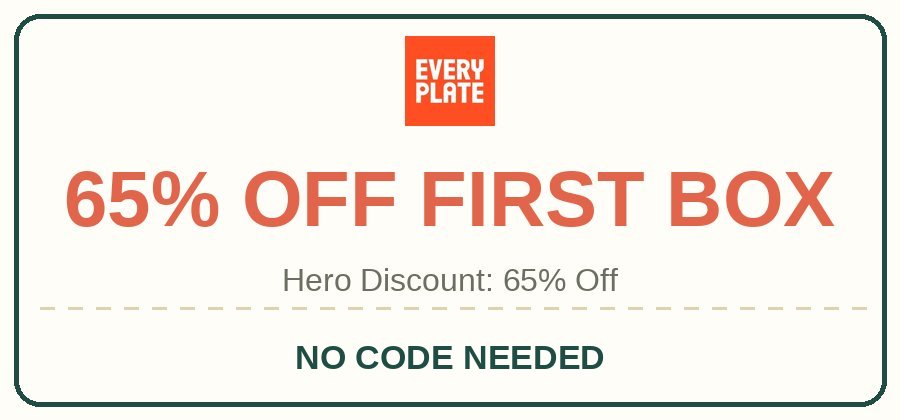 EveryPlate: Hero Discount: 65% Off