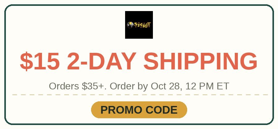 Spirit Halloween $15 2-day shipping with code TREAT26