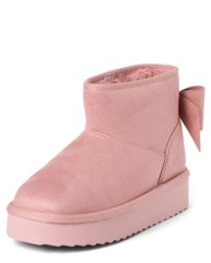 Girls Bow Teddy Boots